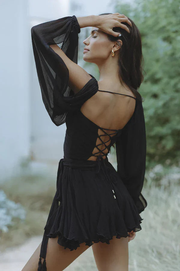 Franka | Chiffon Minijurk voor Dames Modehuis-Nederland