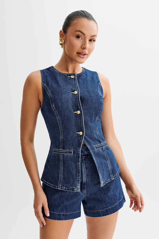 Geertrude | Getailleerde Denimset voor Dames Modehuis-Nederland