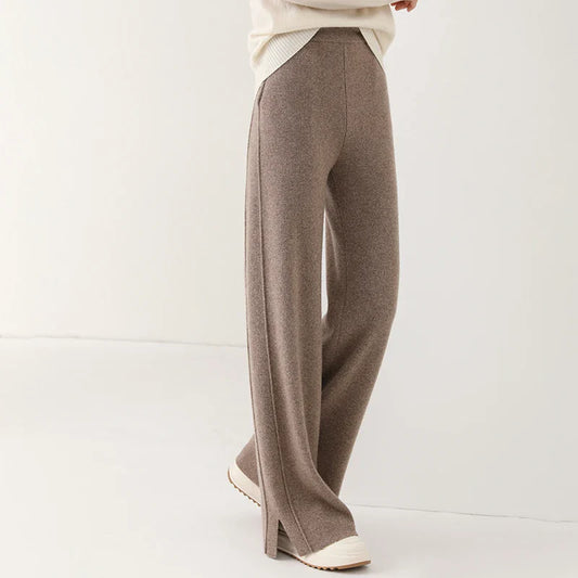 Adonis | Trendy gebreide wijde broek dames Modehuis-Nederland
