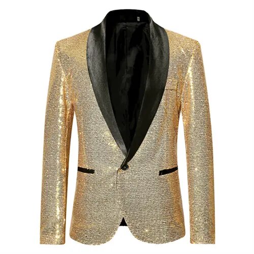 Heren blazer met pailletten en opvallend silhouet