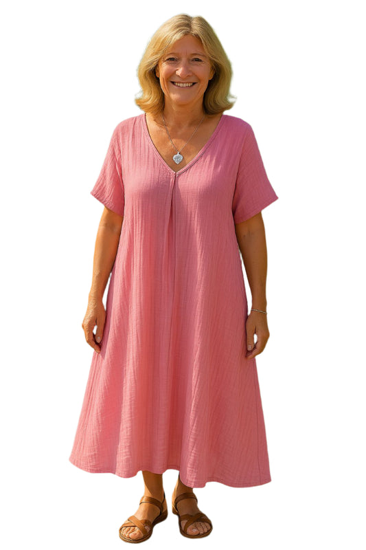 Glamour | Loose V-hals Jurk Modehuis-Nederland