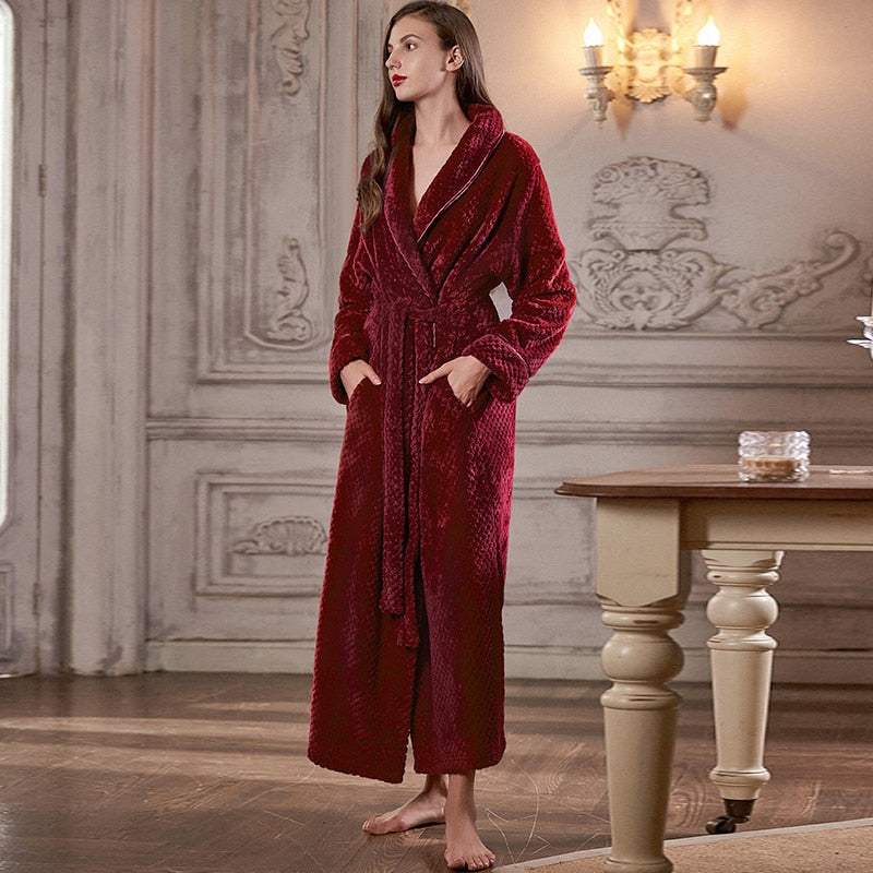 Extra Lange Unisex Badjas van Coral Fleece - Warm en Comfortabel - Andy Modehuis-Nederland