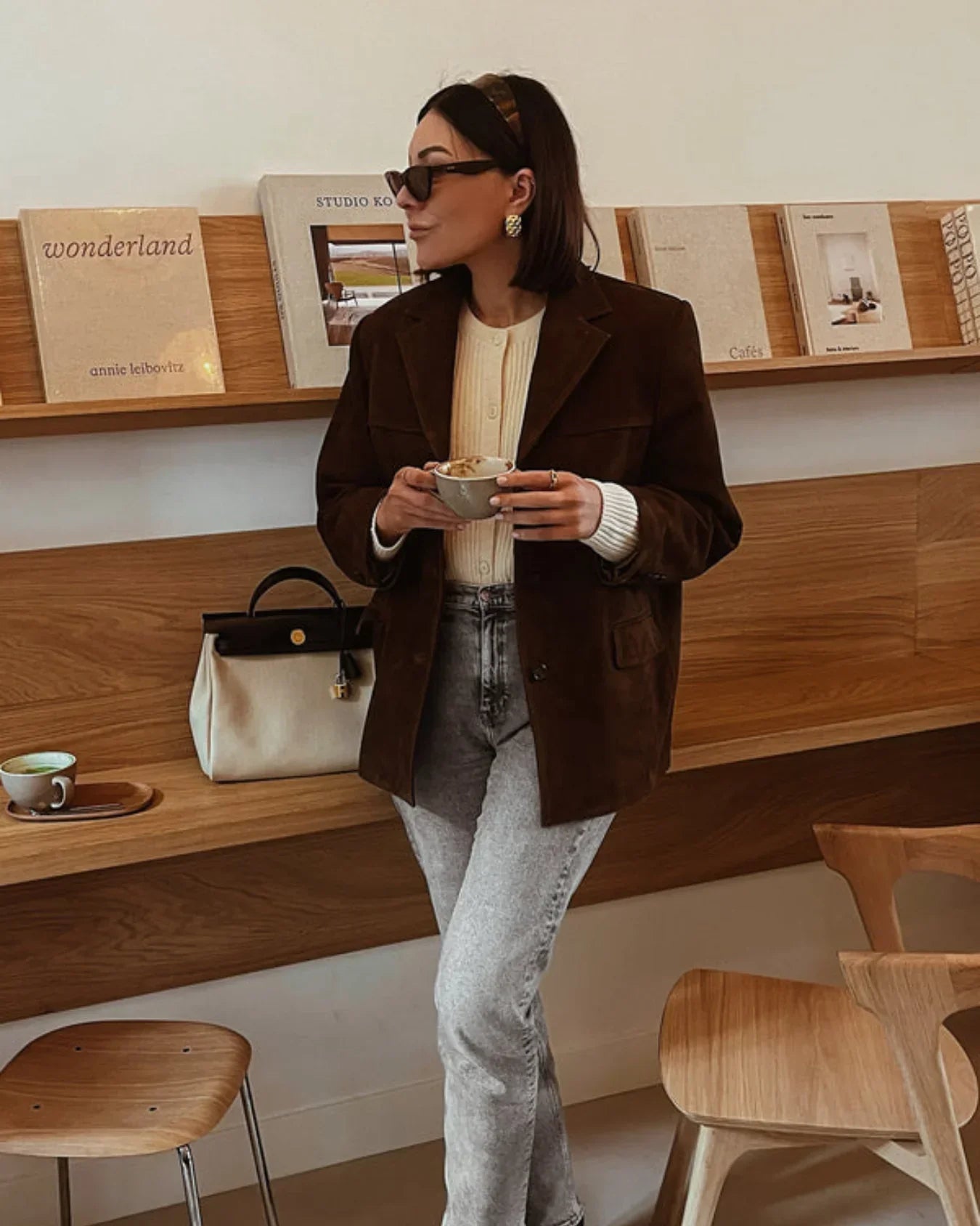 NINA – Suède leren blazer Modehuis-Nederland