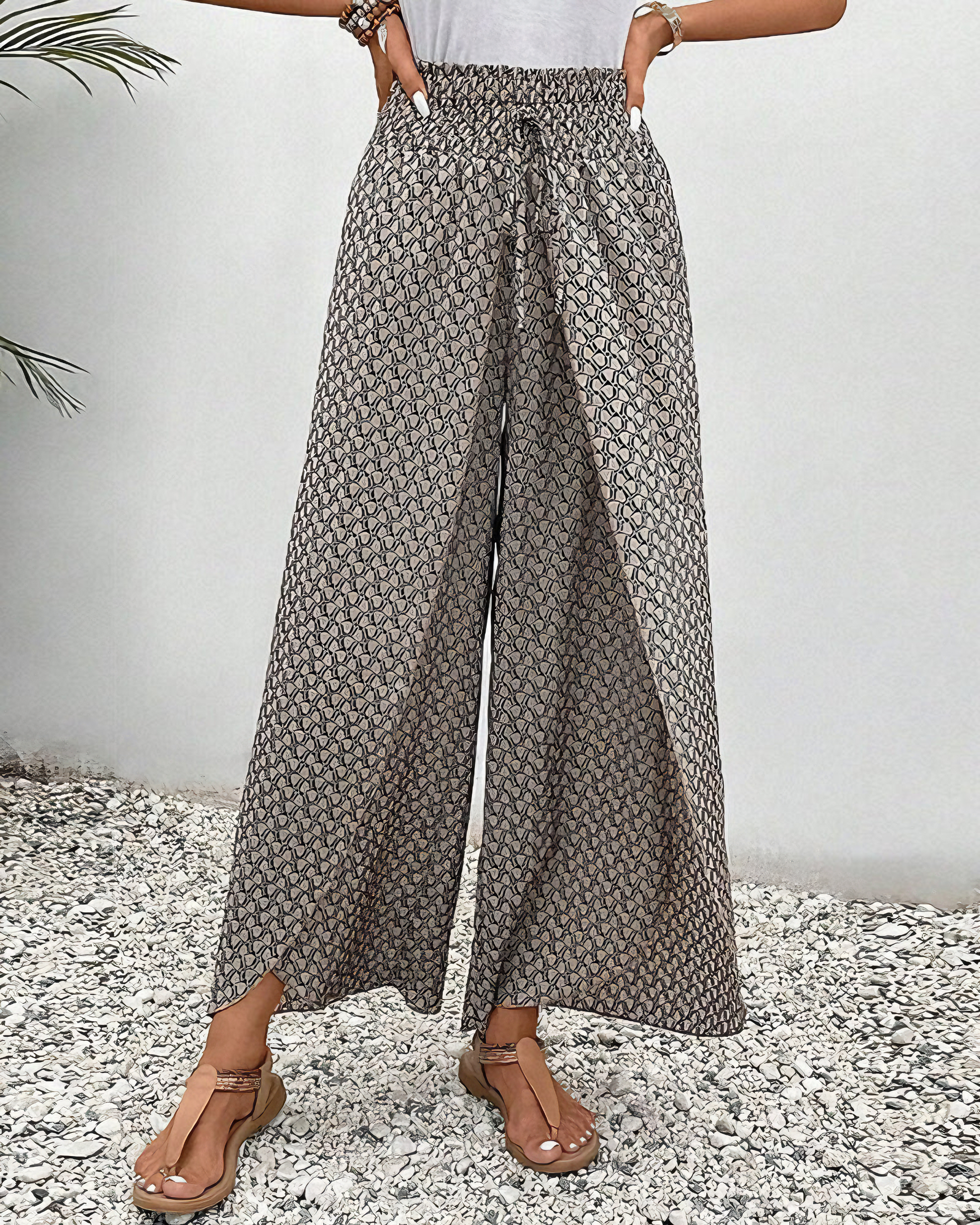 Zomerbroek dames luchtig wijde pijpen casual stijl – Zynora Modehuis-Nederland