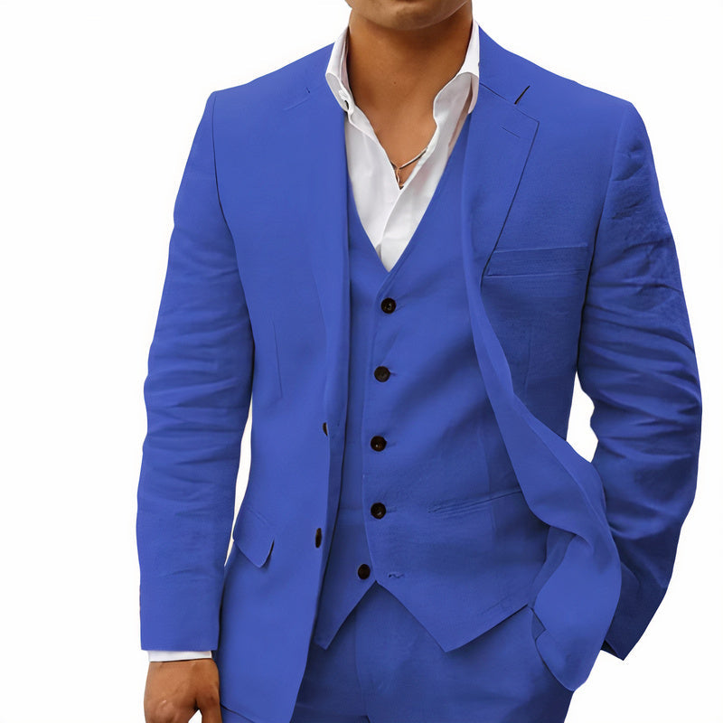 Heren driedelig maatpak met gilet en klassiek colbert