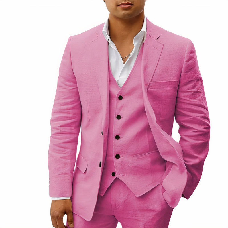 Heren driedelig maatpak met gilet en klassiek colbert