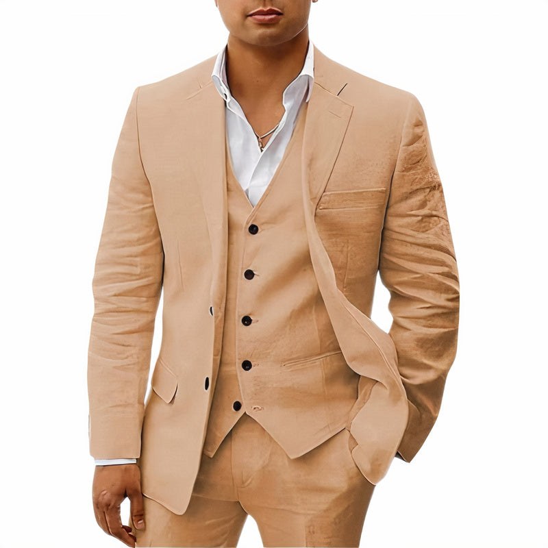 Heren driedelig maatpak met gilet en klassiek colbert
