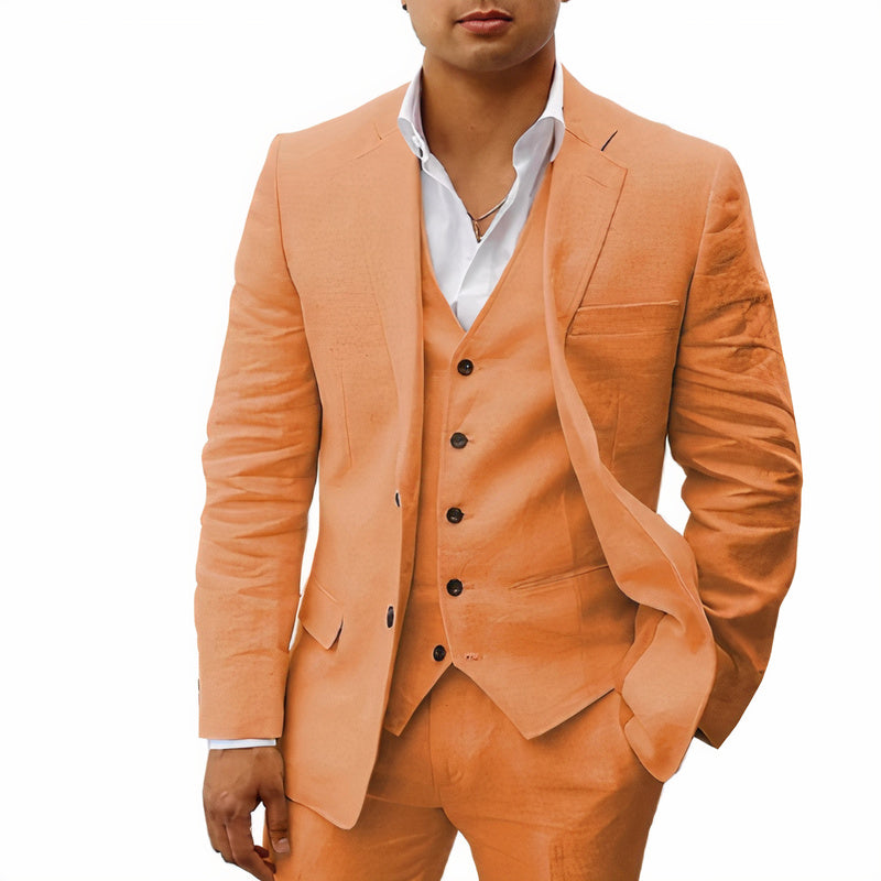 Heren driedelig maatpak met gilet en klassiek colbert