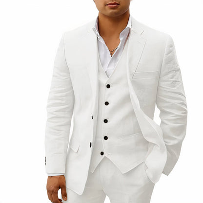 Heren driedelig maatpak met gilet en klassiek colbert
