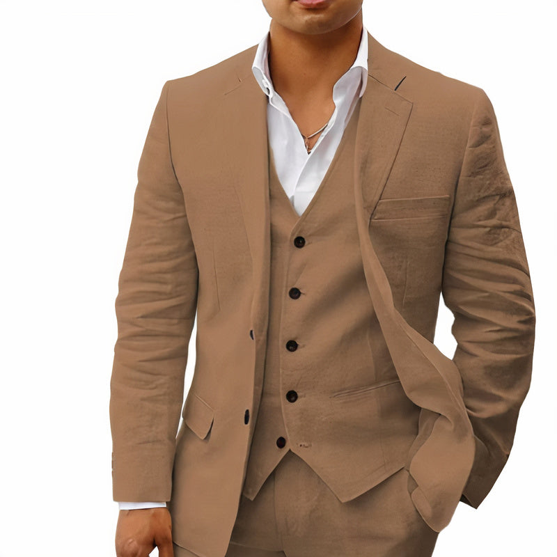 Heren driedelig maatpak met gilet en klassiek colbert