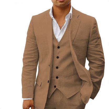 Heren driedelig maatpak met gilet en klassiek colbert