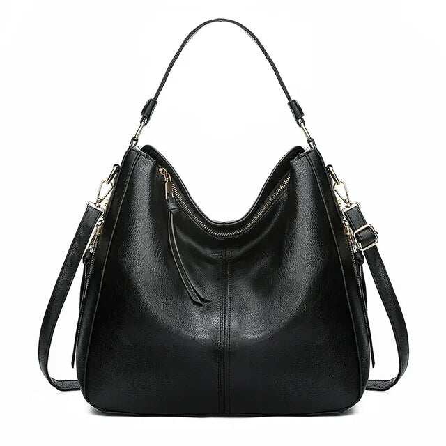 Ersilia™ - Elegante leren tas met grote inhoud en zijvakken Modehuis-Nederland