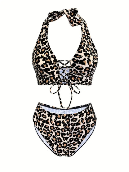 Bikini dames panterprint hoog uitgesneden sexy fit – Noa Modehuis-Nederland