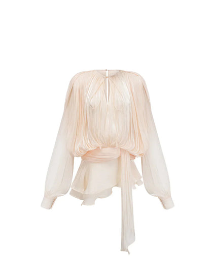 Karlotte | Chiffonjurk met strik aan de voorkant voor dames Modehuis-Nederland