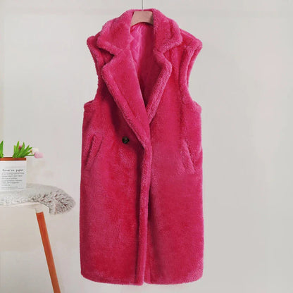 Ärmelloser Damen-Teddy-Mantel | Warme Modehuis-Nederland