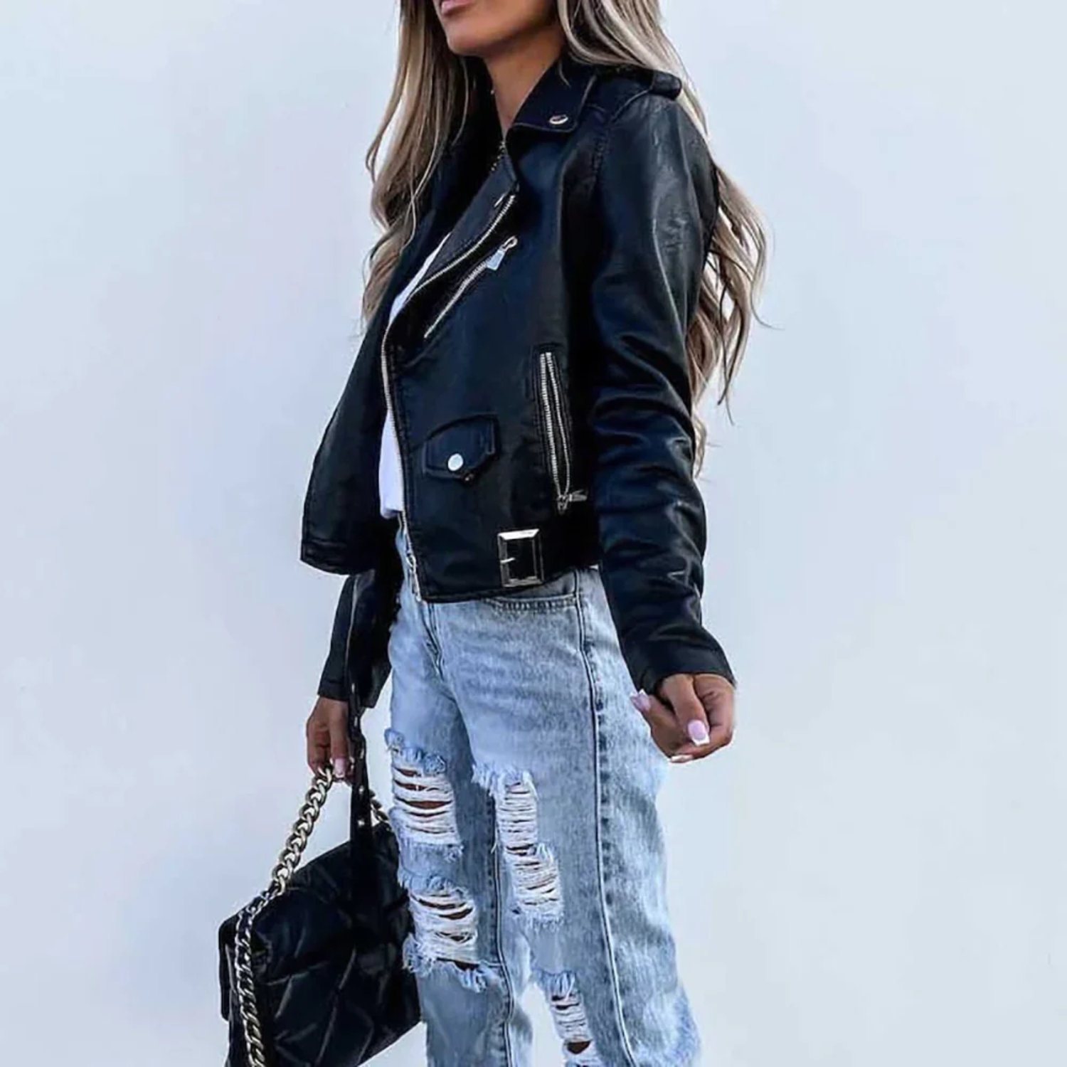 Stijlvol dames bikerjack voor een tijdloze look – Naomi Modehuis-Nederland