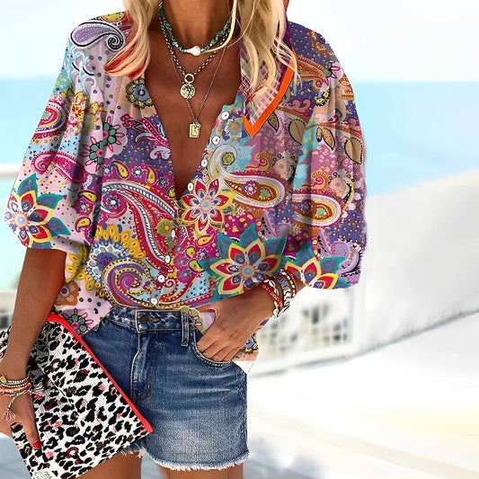 Kinsley - Shirt met mandala print Modehuis-Nederland