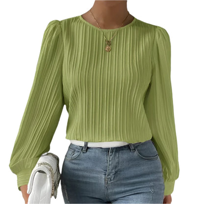 Adney | Women's Lined Accent Puff Sleeves Top | Long Sleeves Modehuis-Nederland