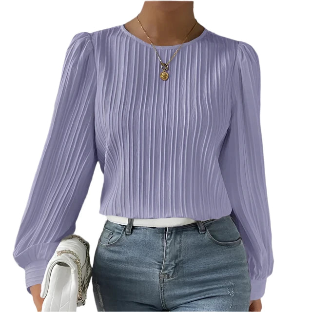 Adney | Women's Lined Accent Puff Sleeves Top | Long Sleeves Modehuis-Nederland