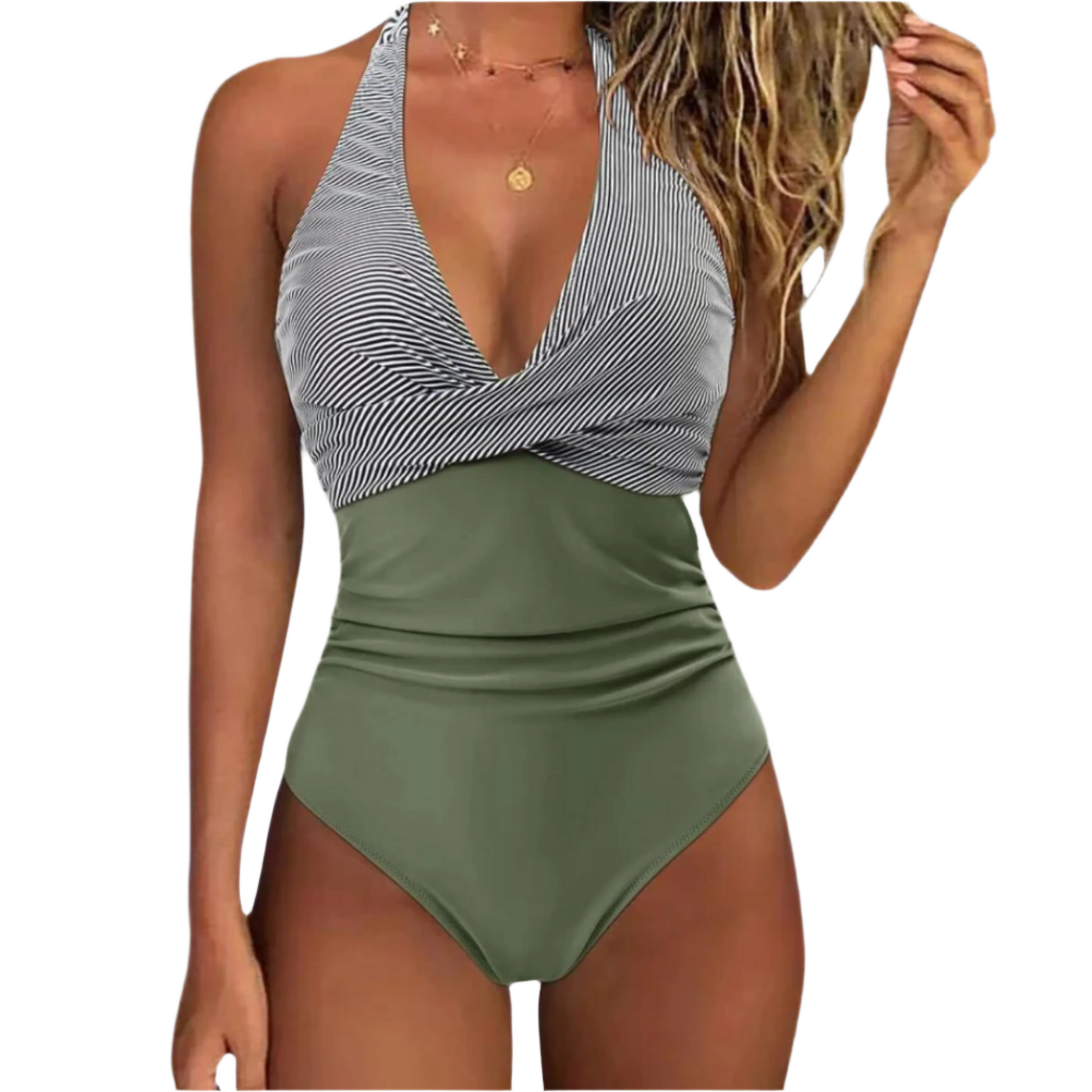 Leandra - Corrigerend Badpak met Push Up-Bikinitop en V-Hals voor Dames Modehuis-Nederland