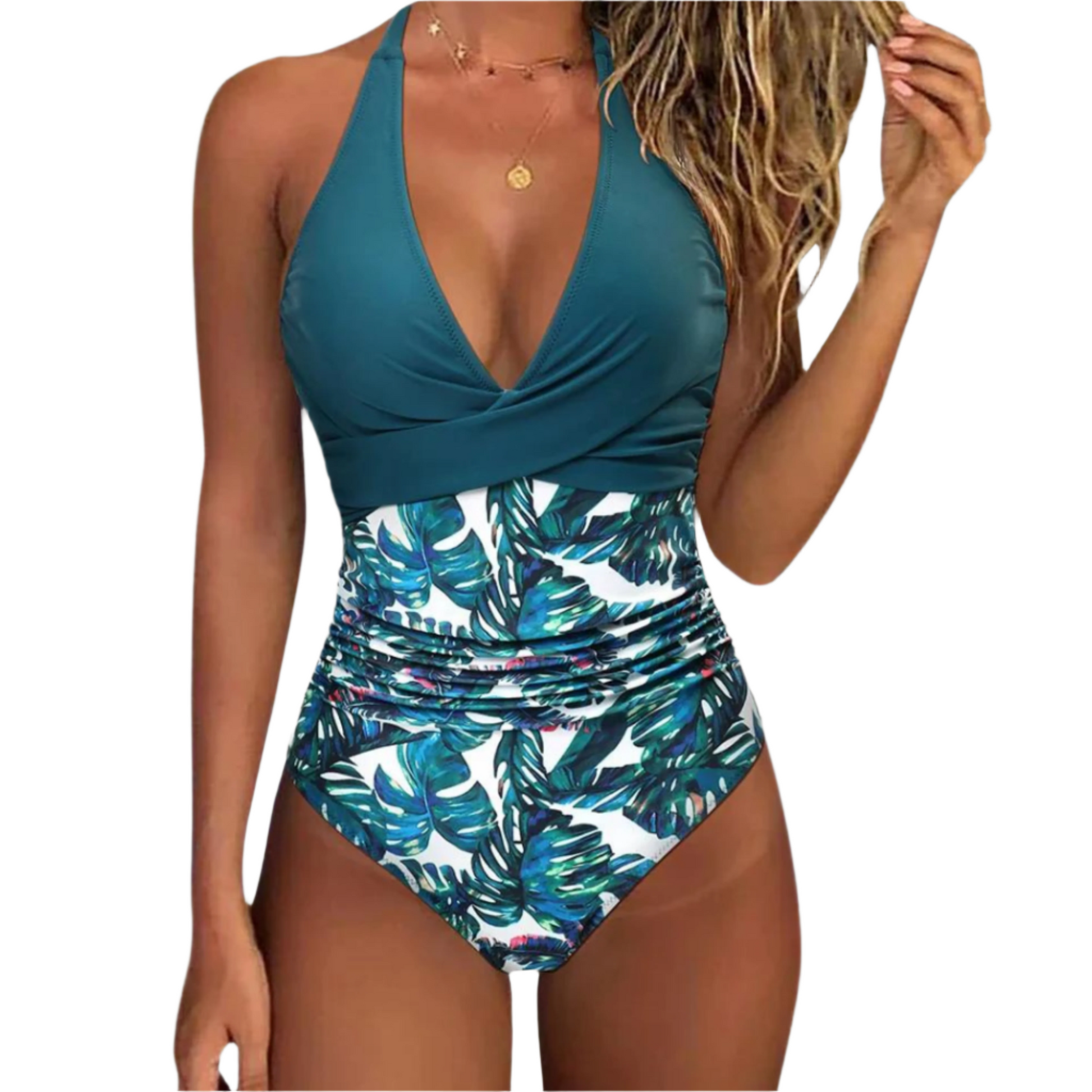 Leandra - Corrigerend Badpak met Push Up-Bikinitop en V-Hals voor Dames Modehuis-Nederland