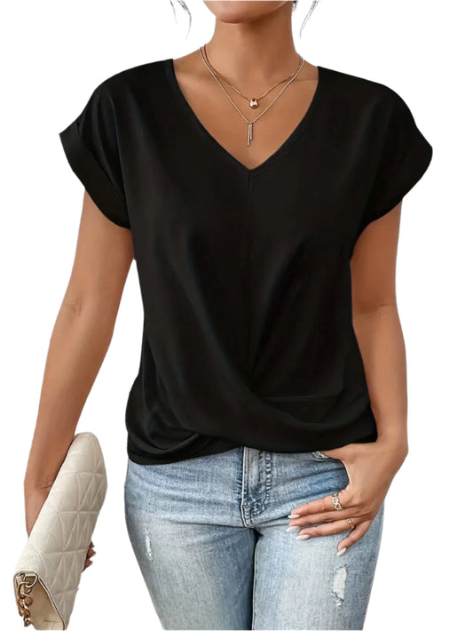Natasia |Casual T-shirt met sweetheart halslijn Modehuis-Nederland