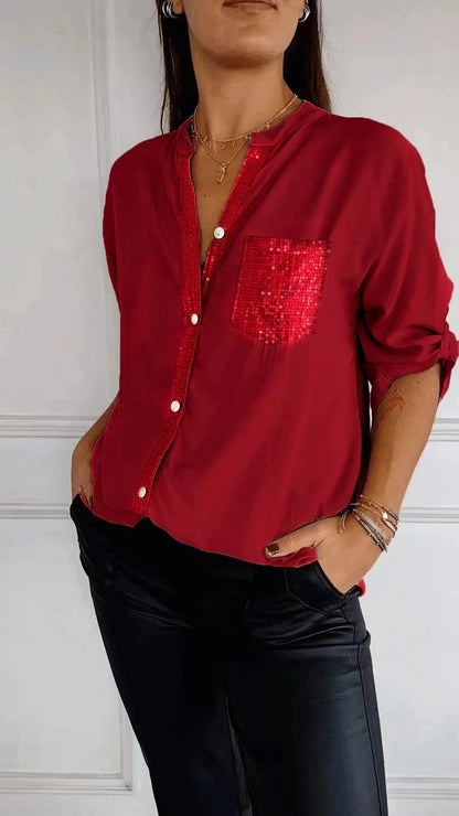 DANICA™ -  Sequin Detailed Blouse Modehuis-Nederland