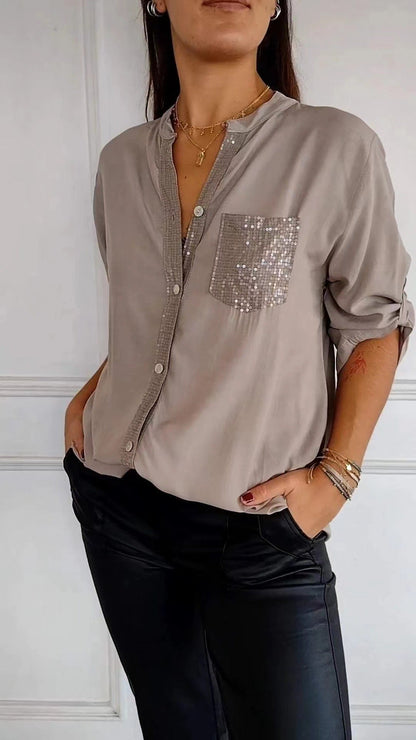 DANICA™ -  Sequin Detailed Blouse Modehuis-Nederland