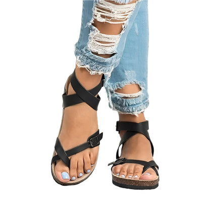 Paula Sandalen - Faux Leren Gesp Sandalen Modehuis-Nederland