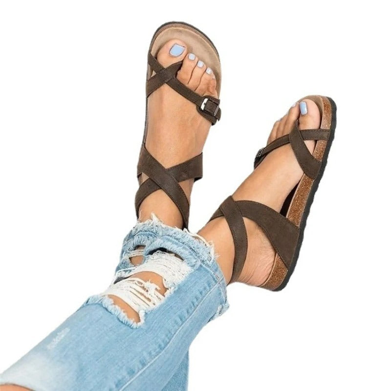 Paula Sandalen - Faux Leren Gesp Sandalen Modehuis-Nederland