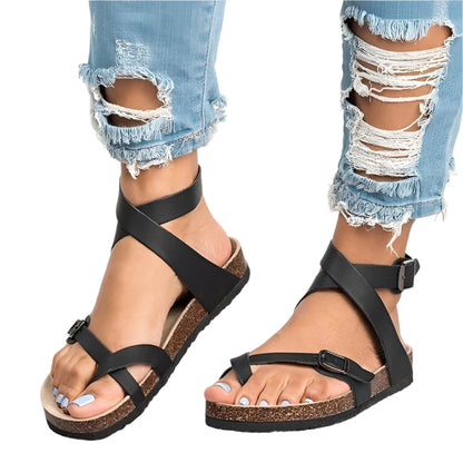 Paula Sandalen - Faux Leren Gesp Sandalen Modehuis-Nederland
