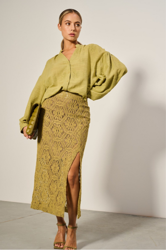 MARCH23 - A_SKIRT ELLE - OLIVE Modehuis-Nederland