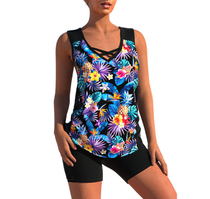 Olga | Tankini Set - Zomer Geometrische V-Hals Tankini Set Modehuis-Nederland
