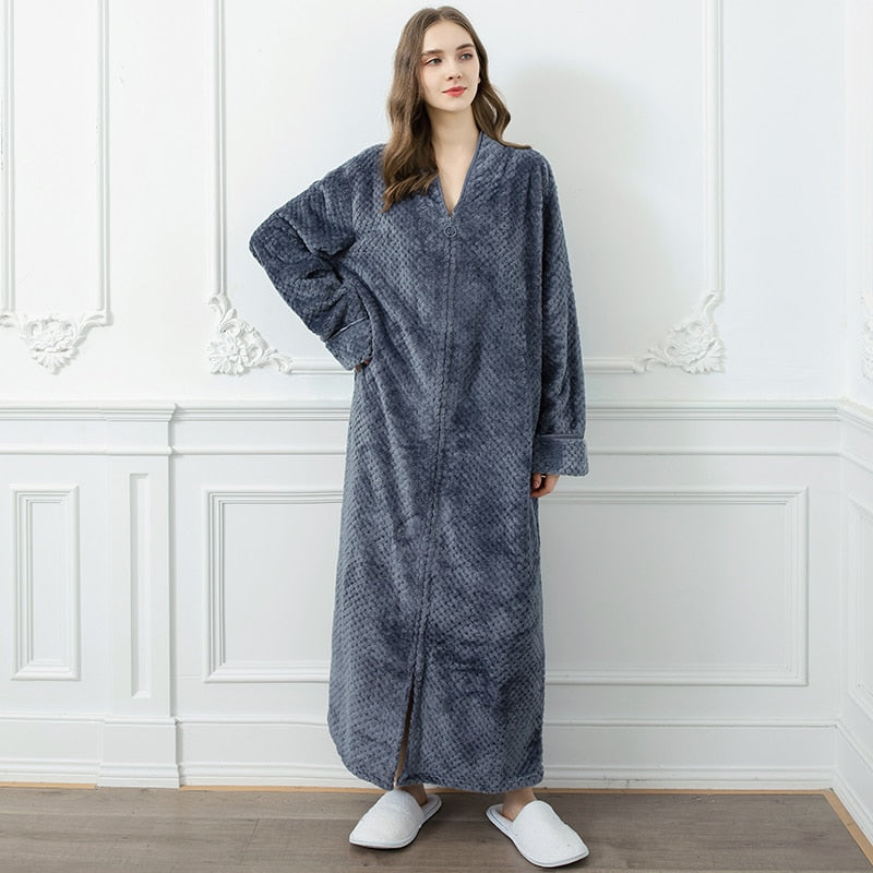 Extra Lange Unisex Badjas van Coral Fleece - Warm en Comfortabel - Andy Modehuis-Nederland