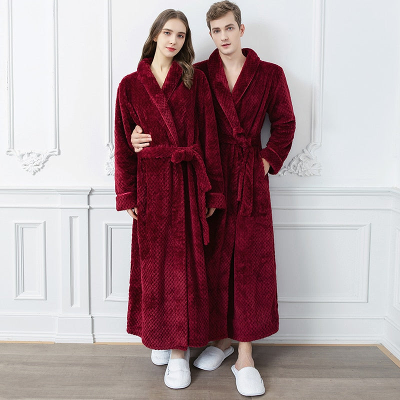 Extra Lange Unisex Badjas van Coral Fleece - Warm en Comfortabel - Andy Modehuis-Nederland