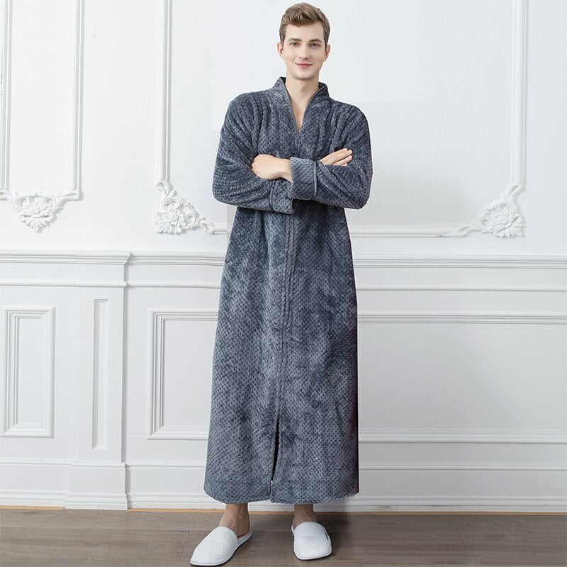Extra Lange Unisex Badjas van Coral Fleece - Warm en Comfortabel - Andy Modehuis-Nederland