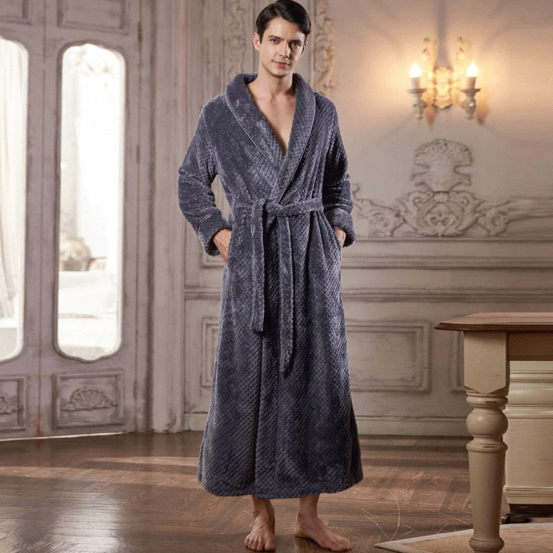 Extra Lange Unisex Badjas van Coral Fleece - Warm en Comfortabel - Andy Modehuis-Nederland