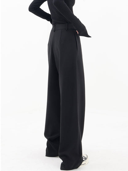 Asymmetrical Layer Button Wide Leg Dress Pants Modehuis-Nederland