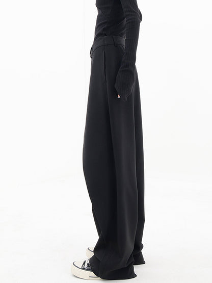 Asymmetrical Layer Button Wide Leg Dress Pants Modehuis-Nederland