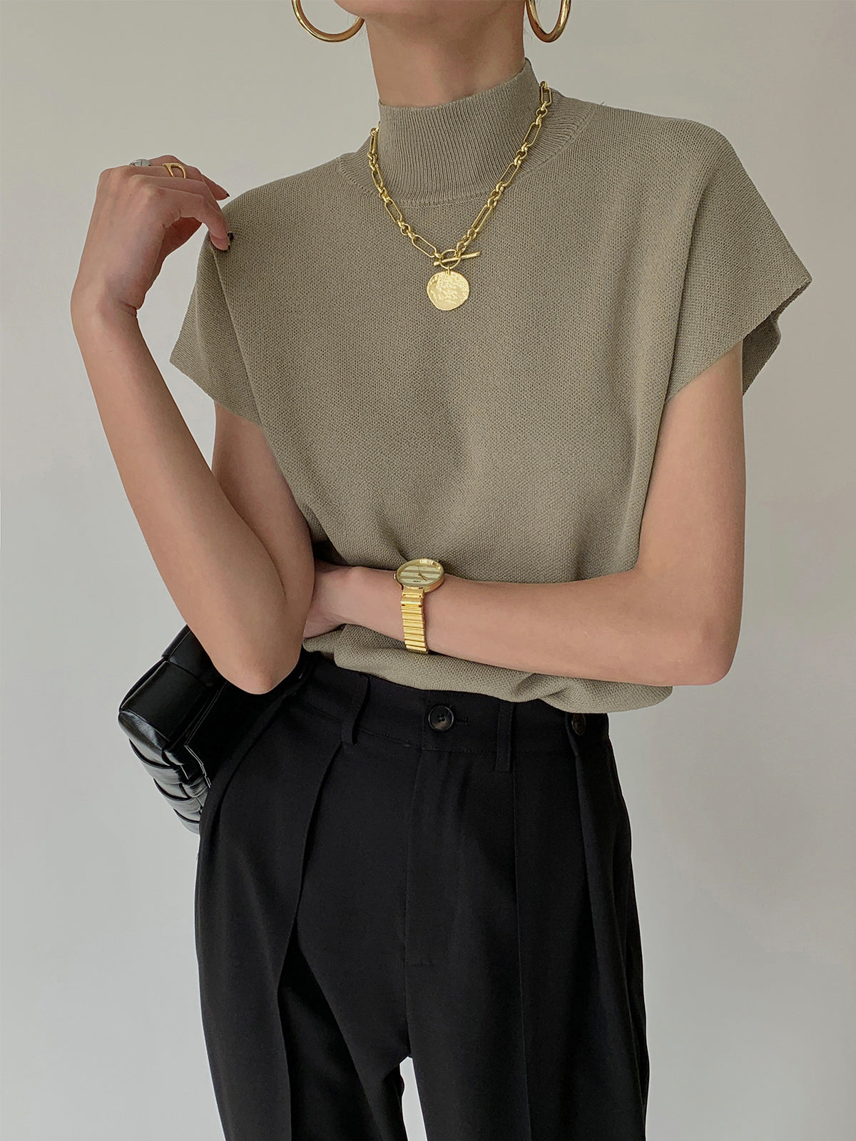 Leisurely Solid Pullover Sweater Vest Modehuis-Nederland