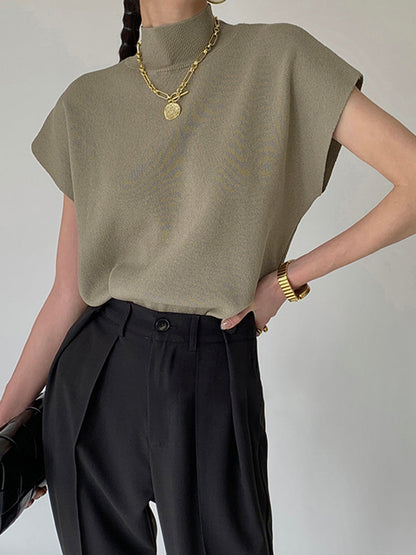 Leisurely Solid Pullover Sweater Vest Modehuis-Nederland