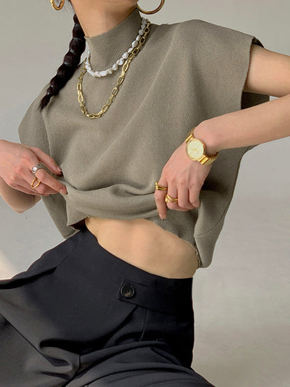 Leisurely Solid Pullover Sweater Vest Modehuis-Nederland