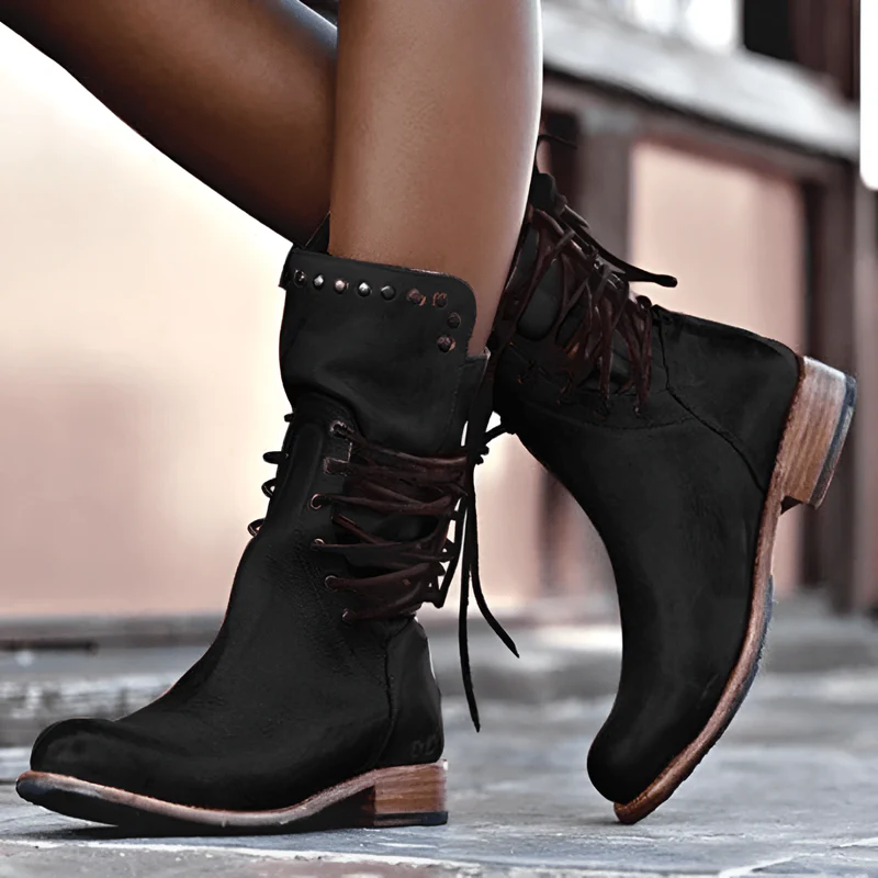 Élise - Bottes en cuir avec lacets Modehuis-Nederland