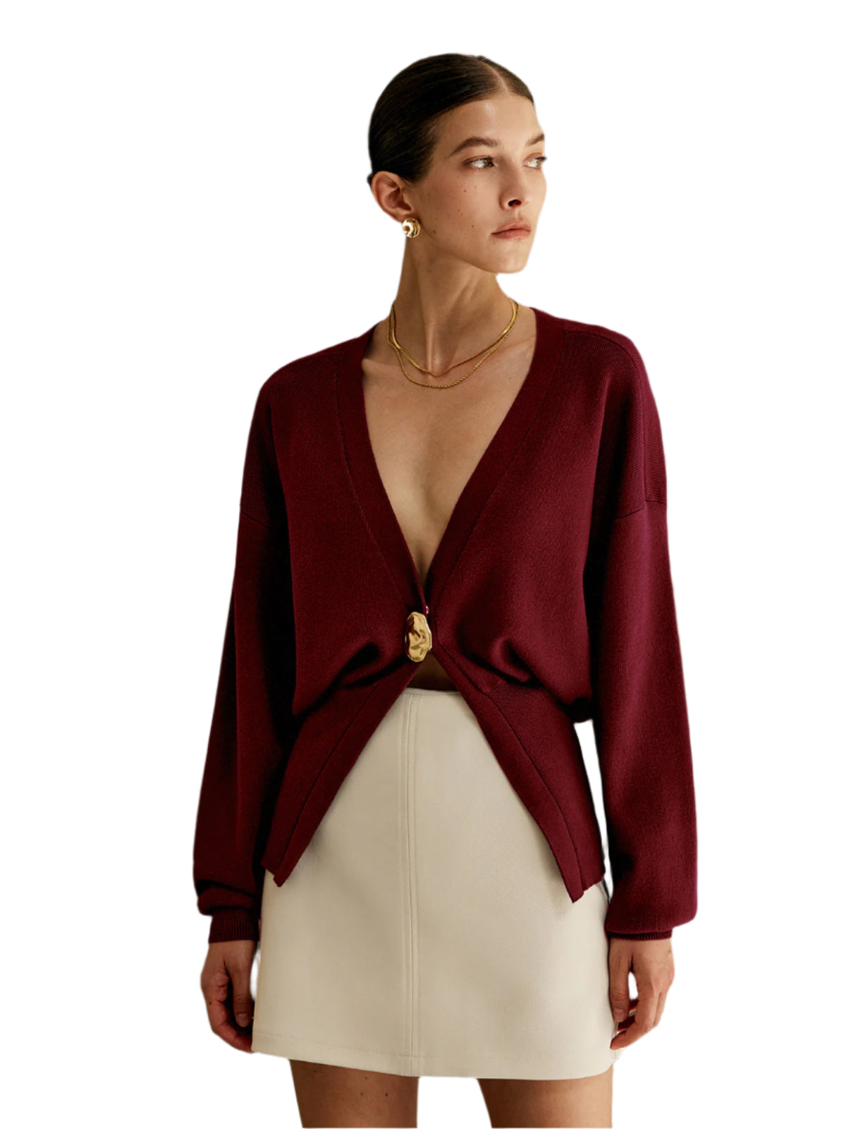 Golden Button Plain Cardigan Modehuis-Nederland