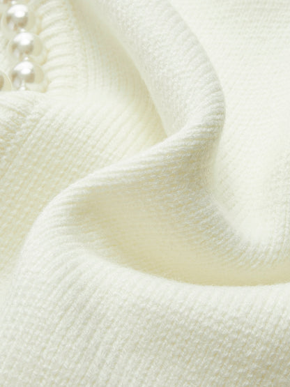 Pearl Trim Ripped Hem Cardigan Modehuis-Nederland