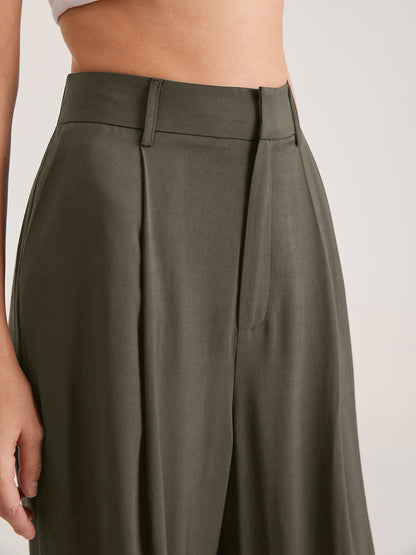 Oversized High Waisted Pleat Front Trousers Modehuis-Nederland