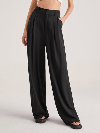 Oversized High Waisted Pleat Front Trousers Modehuis-Nederland