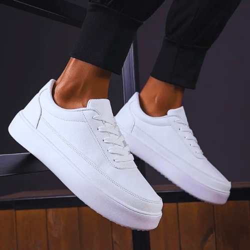Witte Canvas Sneakers | sterke zool en comfort Modehuis-Nederland
