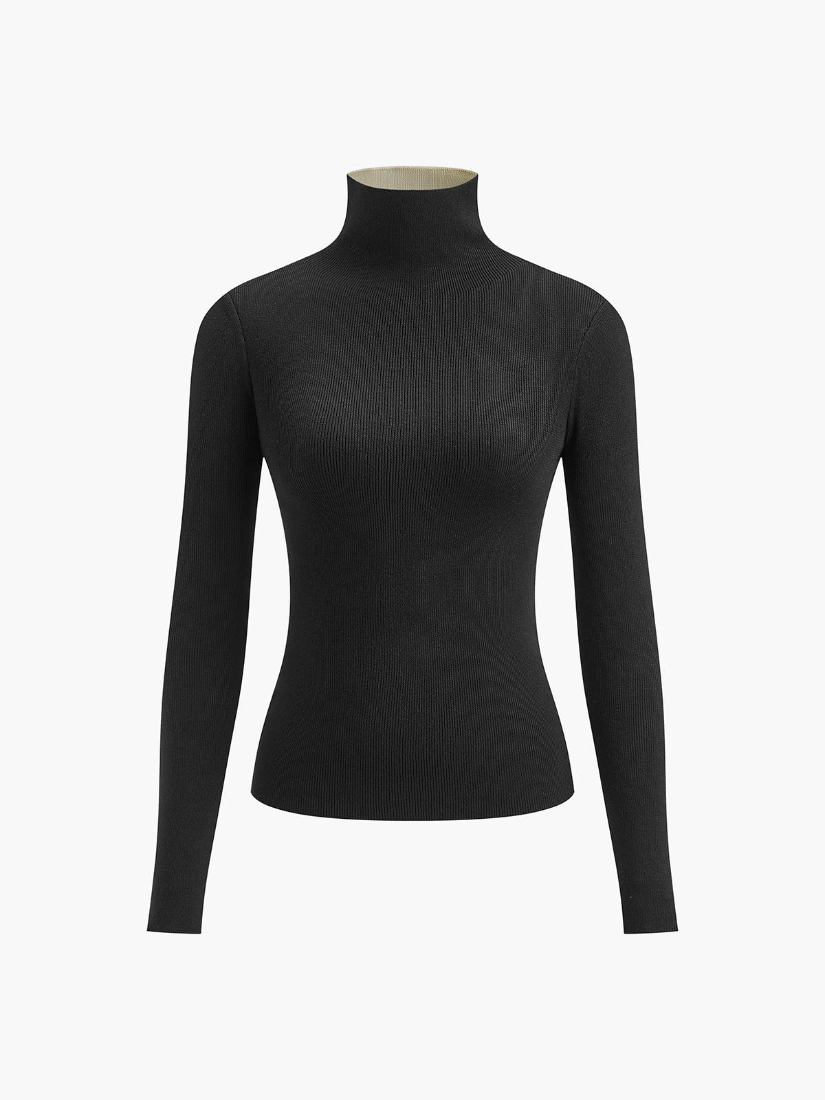 Two Tone Double Sided Long Sleeve Knit Top Modehuis-Nederland