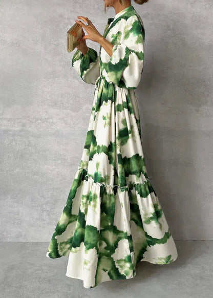 Women's Maxi Dress - Long Sleeve - V-Neck - Elegant Flowy Design Modehuis-Nederland